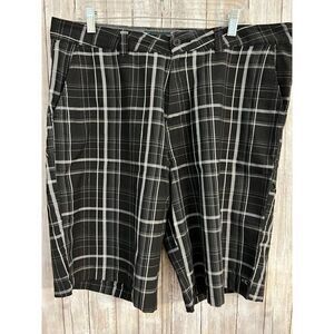 O’Neill Plaid Black Grey Multicolor Cotton Causal Men's Shorts Size 36
